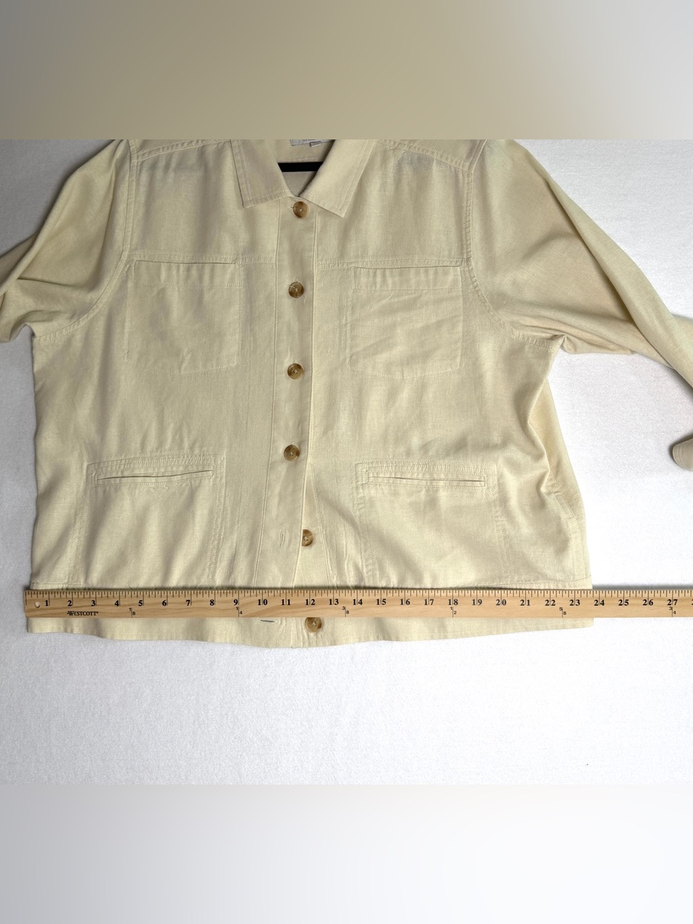 Lucky Brand Linen Relaxed Tailored Jacket Cream Size XL - Picture 7 of 8